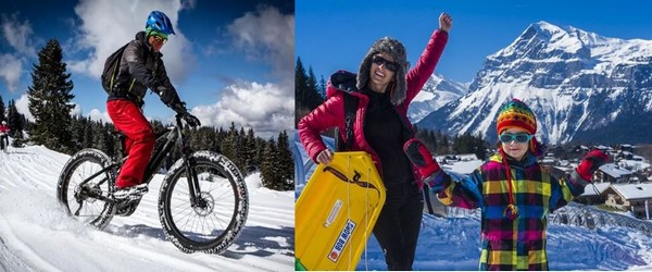 Vélo (Fat Bike) et luge font partie des grandes activités de la station. @ DR