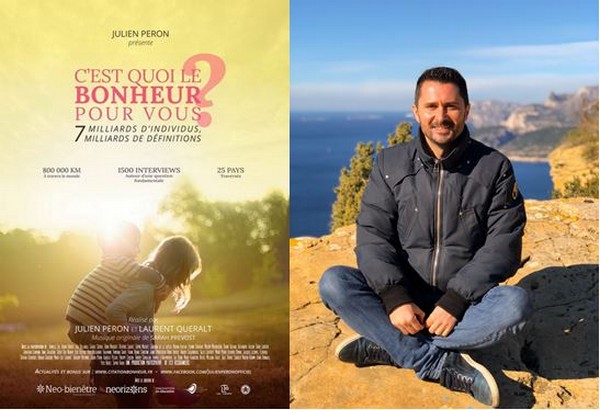 Julien Peron réalisateur du film "C'est quoi le bonheur pour vous ? @ DR et Wikipedia