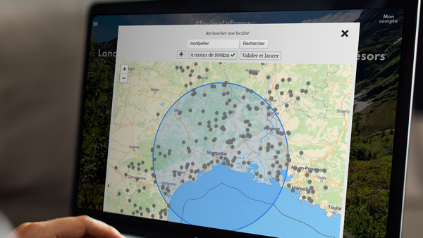 Derrière ce mouvement global se cache donc un générateur d'idées voyage disponible à l’adresse explorelafrance.fr qui permet de découvrir, en un seul clic et de manière aléatoire, des destinations originales partout en France @ DR Derrière ce mouvement global se cache donc un générateur d'idées voyage disponible à l’adresse explorelafrance.fr qui permet de découvrir, en un seul clic et de manière aléatoire, des destinations originales partout en France @ DR
