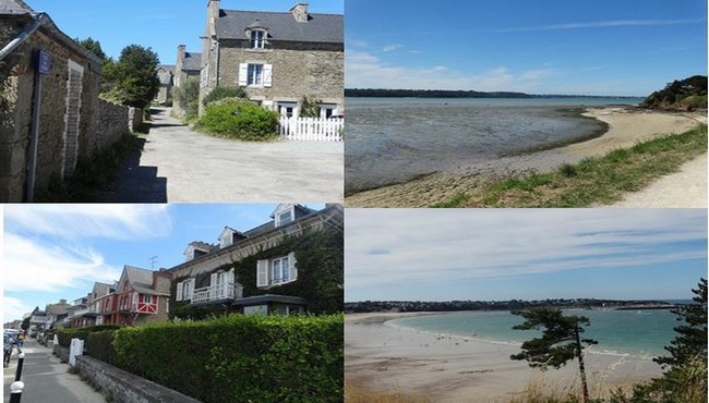 En haut de gauche à droite petit village de st jacut de la mer  et sa plage. @ F.Surcouf et en bas de gauche à droite village de Saint-Cast et sa plage. @ F.Surcouf