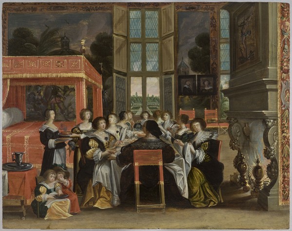 Femmes à table en l'absence de leur mari. XVIIè siècle RMN-Grand Palais_Mathieu Rabeau