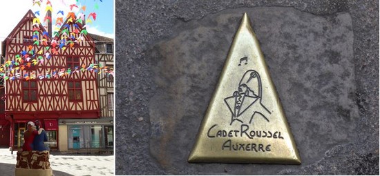 Auxerre. Centre ville  @C.Gary et En suivant la trace de cadet Roussel @C. Gary Auxerre. Centre ville  @C.Gary et En suivant la trace de cadet Roussel @C. Gary