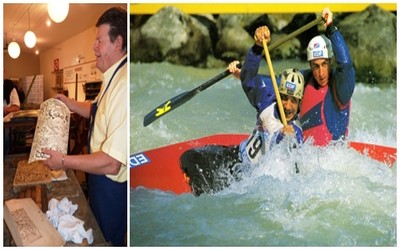 De gauche à droite : Miracle de la lithographie au sein de l'imagerie; Epinal sacrée ville sportive de France et ses champions kayakistes Saïdi et Del Rey (Crédit photo Bertrand Munier)