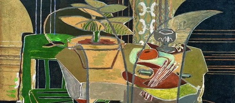 Georges Braque, Grand intérieur à la palette, 1942, huile et sable sur toile ; 145 x 195,6 cm, Houston, The Menil Collection, © Photo Hickey-Robertson, Houston. The Menil Collection, Houston, © Adagp, Paris 2013