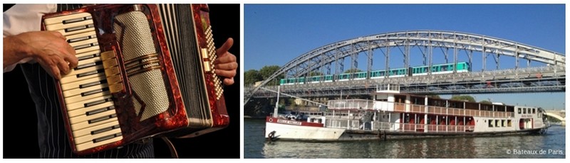 Sur un air d'accordéon (Crédit photo DR) vous naviguerez sur la Seine à la découverte de Paris. (Crédit photo Compagnie des Bateaux de Paris)