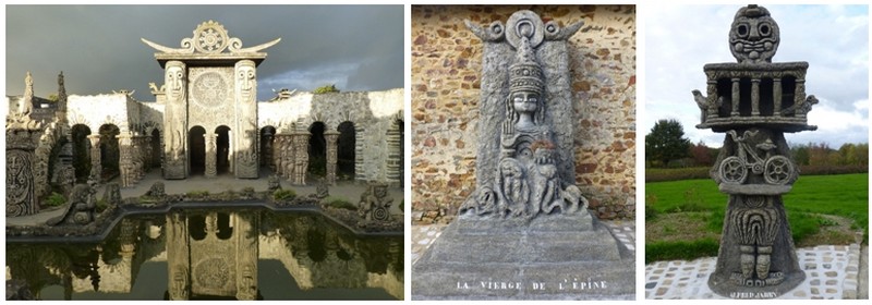 Robert Tatin a soixante ans quand il commence la plus spectaculaire de ses œuvres, une sculpture monumentale où symboles et mythes guident ses ciseaux et sa truelle (Crédit Photo Catherine Gary) .