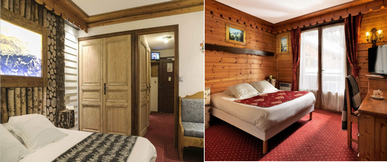 Les chambres sont à l'image de cette histoire patrimoniale, avec leur style savoyard typique @ D.R. Les Cornettes