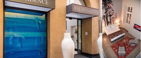 le Palais Saleya a été mis en scène par le décorateur et designer Jean-Claude Robin, chaque suite offrant un regard artistique qui privilégie les couleurs.@ DR