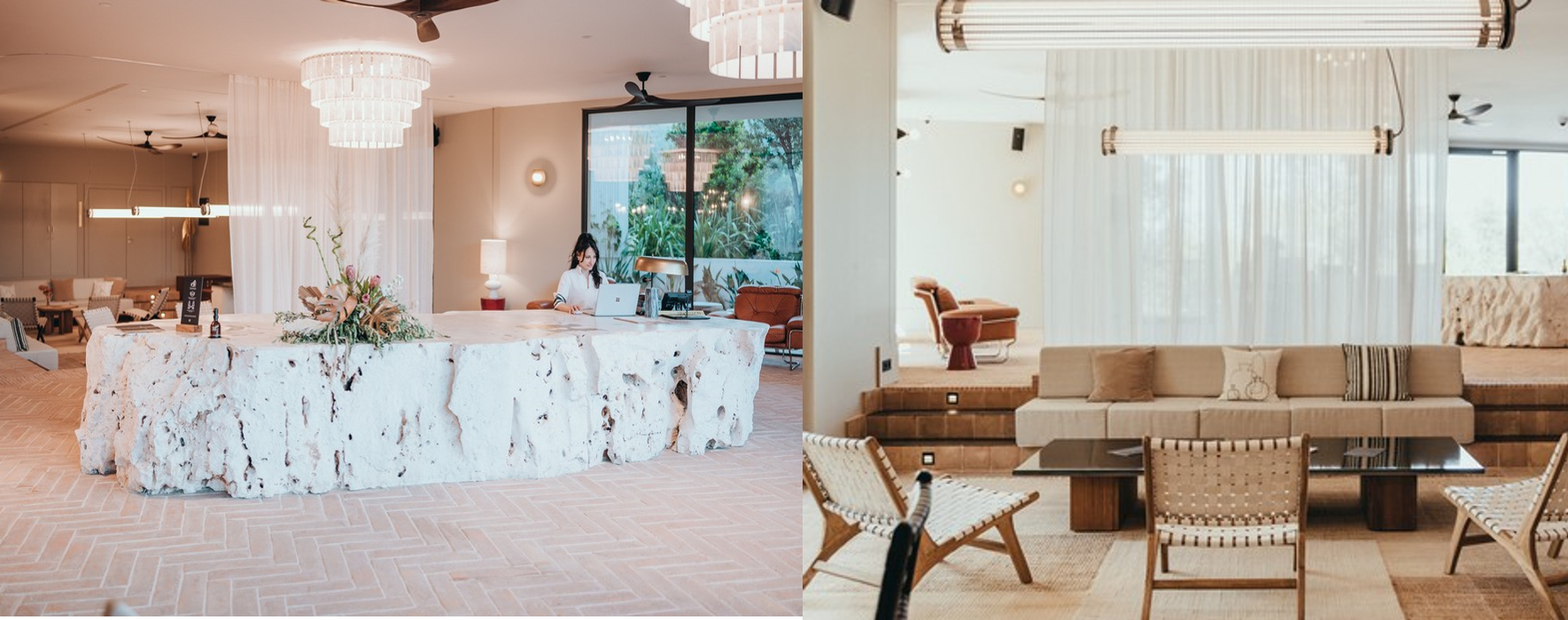 Maslina Resort -Dans le lobby le desk en pierre de Brac @Kate Sevo et WineClub @Kate Sevo Maslina Resort -Dans le lobby le desk en pierre de Brac @Kate Sevo et WineClub @Kate Sevo