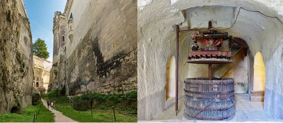 Château de Brézé @Sebastien Gaudard-AnjouTourisme  et  Le Château de Brézé. Pressoir souterrain @C.Gary