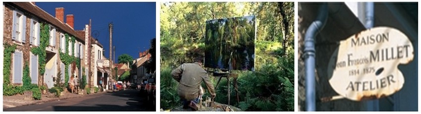 Le petit village de Barbizon en lisière des bois devint vers la moitié du XIXe siècle le lieu de rendez-vous des peintres paysagistes conquis par le lieu.A gauche l'auberge musée Ganne (Crédit photos DR)