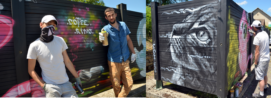 Les grapheurs Cofee et Rino. Copyright David Raynal Les grapheurs Cofee et Rino. Copyright David Raynal