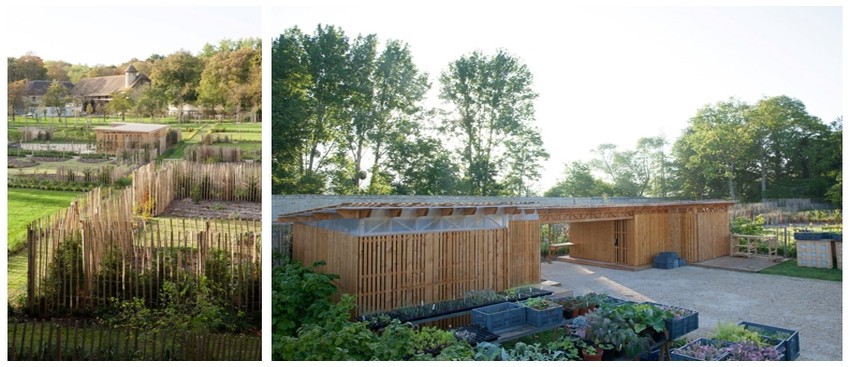 Le nouveau potager-jardin de l'Abbaye de Royaumont conçu par les paysagistes Astrid Viesperen et Philippe Simonnet, il concilie l’organisation d’un potager traditionnel et les recherches expérimentales sur la biodiversité. (Crédit photo Yan Monel)