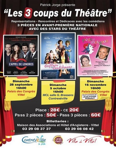 Photos Affiche de la rentrée théâtrale à Vittel (Crédit Photo DR) Photos Affiche de la rentrée théâtrale à Vittel (Crédit Photo DR)