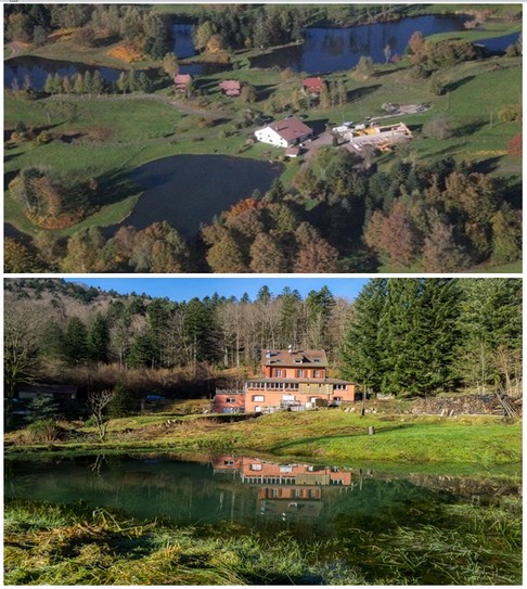 En haut : Domaine des Rouillons;(Crédit photo André Degon) en bas : Hôtel du Saut de la Truite (Crédit Photo DR)