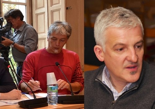 Louis Marrou, géographe et professeur à l'Université de La Rochelle, Président de l'ADFIG ; Olivier Huguenot, Libraire et coordinateur du Salon du Livre Amerigo Vespucci (Crédit photo 1 David Raynal , 2/ Crédit photo DR)