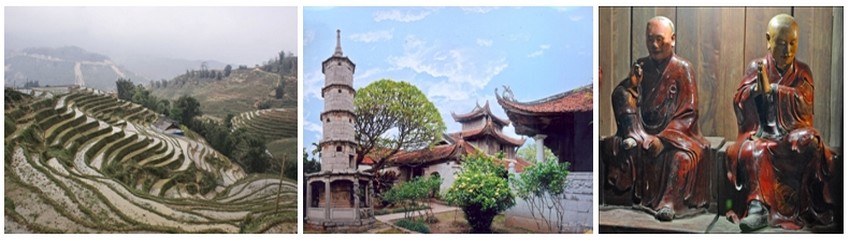 La route qui nous emmène à Dihn To, où se dresse la superbe pagode de But Thap, suit une digue qui longe la rivière Đuống (Crédit photos Yves Rinauro)