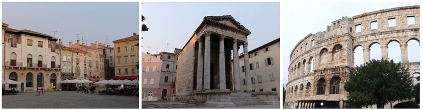 Les Romains puis les Vénitiens ont laissé à Pula des traces de leur passage: l’amphithéâtre, le Temple d’Auguste et plus tard, des palais inspirés de la Sérénissime.( Crédit photos Catherine Gary)