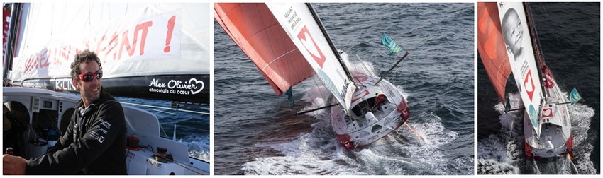 Tanguy de Lamotte est aux commandes d’un nouveau bateau de 60 pieds (18,28m) plus performant. (Crédit photos Jean-Marie Liot)