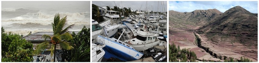 Habiter la terre c'est aussi prendre des risques tels les cyclones, les tsunamis et les tremblements de terre. ( Crédit photos DR)