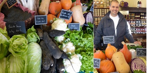 1/ De bon matin au marché de Chantilly un étal de légumes frais; 2/ Le magasin bio de l'AMAP et ses Paniers gourmands appréciés par le chef Dorian Wicart  (Crédit photos Catherine Gary)) 1/ De bon matin au marché de Chantilly un étal de légumes frais; 2/ Le magasin bio de l'AMAP et ses Paniers gourmands appréciés par le chef Dorian Wicart  (Crédit photos Catherine Gary))