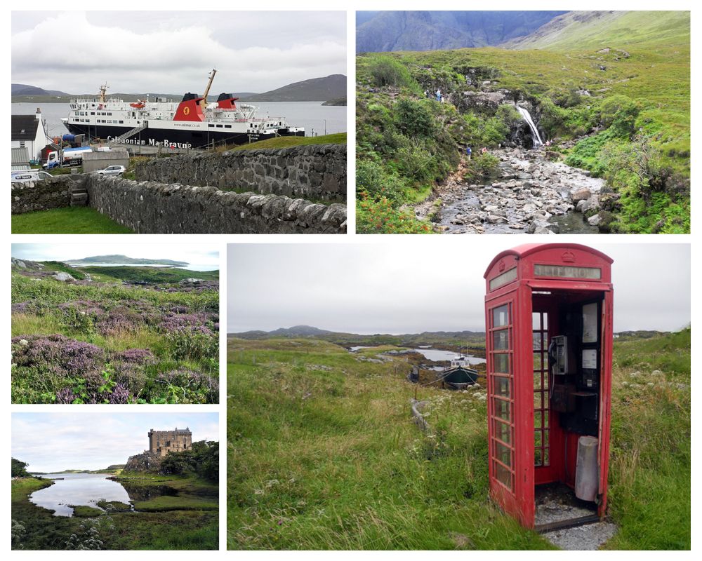 De gauche à droite en partant du haut  : 1/ Arrivée sur l'île de Barra 2/ Ile de Skye Fairy Pulls Massif The Cuillin 3/ Hébrides South Uist  Easaval 4/ Idem/ 5/ Hébrides Ile de Barra Bayhirivagh@ Claude Vautrin De gauche à droite en partant du haut  : 1/ Arrivée sur l'île de Barra 2/ Ile de Skye Fairy Pulls Massif The Cuillin 3/ Hébrides South Uist  Easaval 4/ Idem/ 5/ Hébrides Ile de Barra Bayhirivagh@ Claude Vautrin