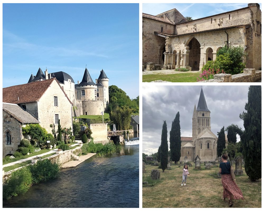 1/ Verteuil sur Charente 2/ Cloître de l'Abbaye Romane de Saint Armand de Boixe 3/ Vals de Saintonge @ Françoise Surcouf