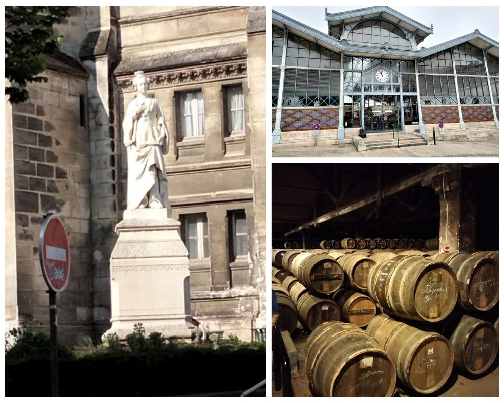 1/ Statue de Maguerite d'Angoulème 2/ Les grandes halles d'Angoulème 3/ 23 Les chais de Hennessy @ Françoise Surcouf