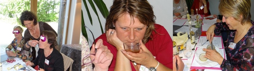 Enfin, la dégustation à l’aveugle aiguise la curiosité des participants, emportés par un tel principe de jugement. (Photos Bertrand Munier) Enfin, la dégustation à l’aveugle aiguise la curiosité des participants, emportés par un tel principe de jugement. (Photos Bertrand Munier)