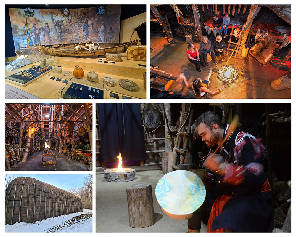 Musée des Abénakis et Hôtel-Musée Premières Nations à Wendake. Les Abénakis forment la grande famille Wabanaki, nom dérivé de Wabun « aurore » et d’Aki « terre » qui signifie Peuple du soleil levant. Ce peuple occupe un immense territoire qui va des côtes atlantiques de la Nouvelle-Angleterre jusqu’aux vallées du Saint-Laurent et du Richelieu.  @ Bonjour Québec et David Raynal.