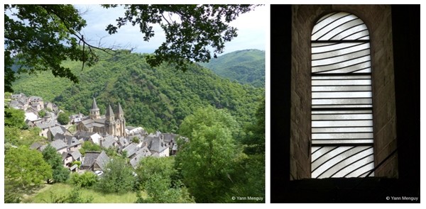 Sur le chemin de Compostelle,l’abbatiale de Conques près de Rodez est l’un des premiers sites touristiques de l’Aveyron.L’abbatiale de Conques dans l’œuvre de Pierre Soulages; (Crédit photos Yann Menguy)