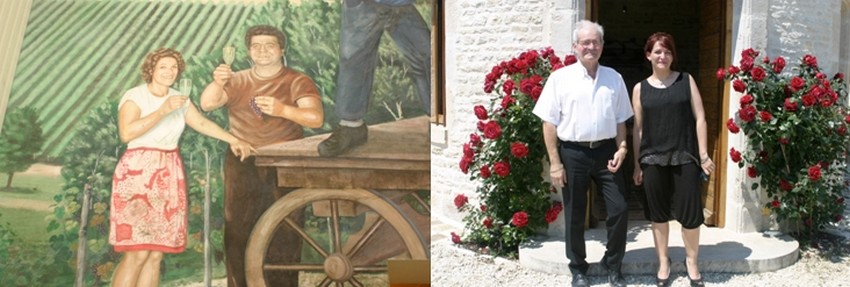 De gauche à droite : 1/ Photo archives  © Champagne Gremillet; 2/Les actuels propriétaires du Domaine Gremillet qui compte des ancêtres vignerons, depuis le 18ème siècle . © Richard Bayon
