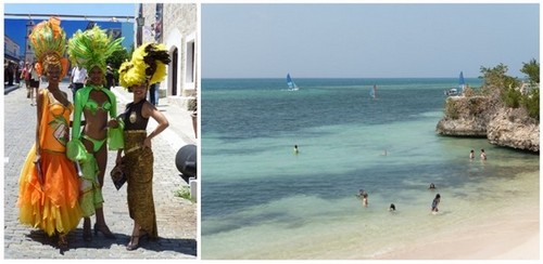 1/ Les femmes à Cuba se prêtent volontiers au regard des photographes ©  Catherine Gary ;  Une plage superbe aux eaux turquoises © Catherine Gary