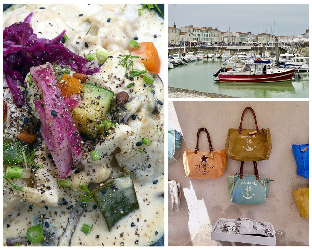 1/ Risotto de poisson à la crème chez Fred / 2 Le port de Saint-Martin de Ré 3/  Ambiance dans les ruelles de Saint-Martin de Ré © Catherine Gary 1/ Risotto de poisson à la crème chez Fred / 2 Le port de Saint-Martin de Ré 3/  Ambiance dans les ruelles de Saint-Martin de Ré © Catherine Gary