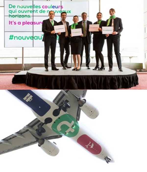 Les uniformes ont changés.  La livrée des avions a également changé, une seule couleur sur le fuselage, l’empennage et les réacteurs, le vert de Transavia, rappelé par un T; (Crédit photos DR)