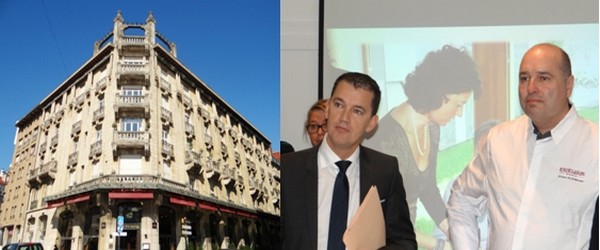 1/ La brasserie nancéienne Excelsior ouvre ses portes aux produits labellisés  « Vosges Terroir ». © Bertrand Munier; ) Les chevilles ouvrières de cet évènement exceptionnel : Éric Gérard (directeur de l’Excelsior), Jacques Hildenbrand (chef de l’Excelsior) et sur écran Tatiana Demeester (Vosges Terroir). © Bertrand Munier 1/ La brasserie nancéienne Excelsior ouvre ses portes aux produits labellisés  « Vosges Terroir ». © Bertrand Munier; ) Les chevilles ouvrières de cet évènement exceptionnel : Éric Gérard (directeur de l’Excelsior), Jacques Hildenbrand (chef de l’Excelsior) et sur écran Tatiana Demeester (Vosges Terroir). © Bertrand Munier