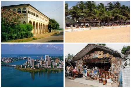 Photos 1/2/4/ Première capitale de la Côte d’Ivoire (1893-1900), Grand-Bassam est classée depuis 2012 au patrimoine mondial de l’UNESCO.© OT Côte d'Ivoire; Photo 3/ Abidjan, ville cosmopolite composée de quartiers contrastés, est construite autour de la lagune Ebrié..© DR Photos 1/2/4/ Première capitale de la Côte d’Ivoire (1893-1900), Grand-Bassam est classée depuis 2012 au patrimoine mondial de l’UNESCO.© OT Côte d'Ivoire; Photo 3/ Abidjan, ville cosmopolite composée de quartiers contrastés, est construite autour de la lagune Ebrié..© DR