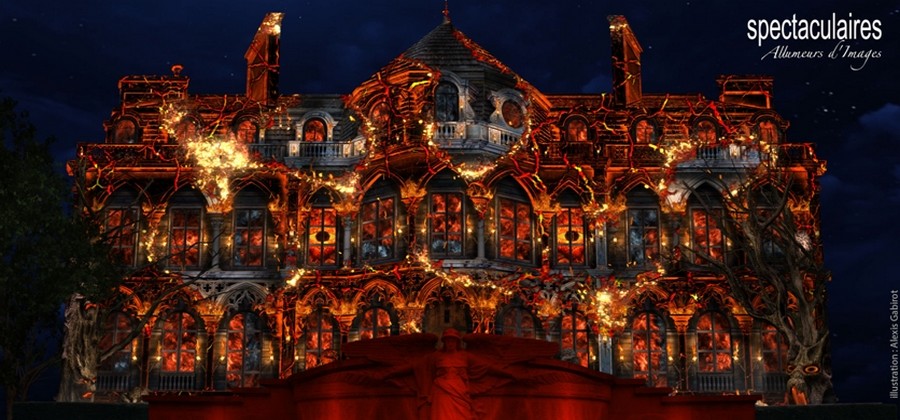 Dans le cadre  d'Epernay en Habits de Lumière : Rêve de dragon en mapping sur l'Hôtel de Ville.  © Ville d'Epernay.