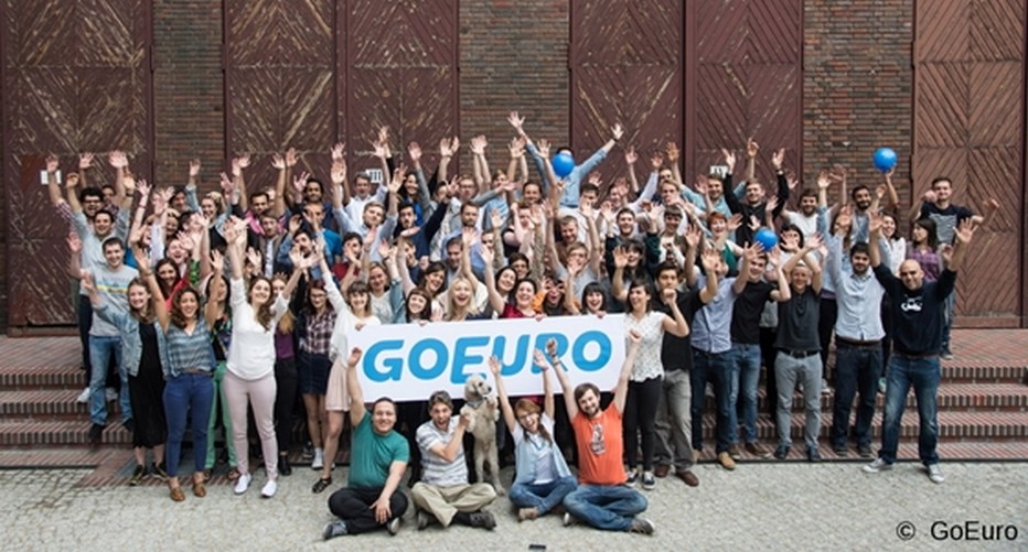 L'Equipe au complet de la nouvelle plateforme GoEuro. © GoEuro