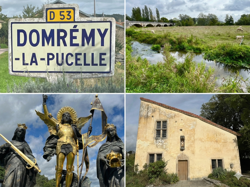 Fille de Domrémy-la-Pucelle, Jeanne d’Arc y est glorifiée par sa maison natale, entre église et rivière.