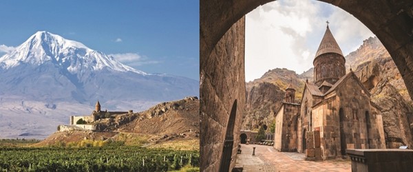 En Arménie, d’importants monastères furent fondés dans la région fertile d’Ararat, au sud d’Erevan et au sommet duquel, l’Arche de Noé se serait échouée. © Mondo Terra