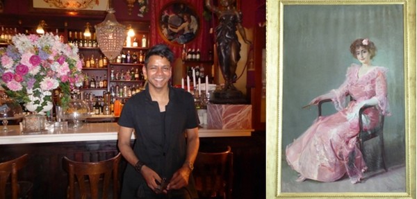 De gauche à droite : Au Cafe de las Horas on déguster des cocktails dans une ambiance théâtrale et un esprit gay.© Catherine Gary; A l'Hôtel Las Arena l' excellent restaurant  est orné d’un grand tableau de Joaquín Sorolla, le peintre originaire de Valence.© Catherine Gary